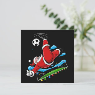 Weihnachts-Santa-Fußball-Fahrrad-Kick Xmas-Sport Feiertagskarte
