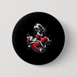 Weihnachts Santa Fußballspieler Fahrrad Kick Xmas  Button