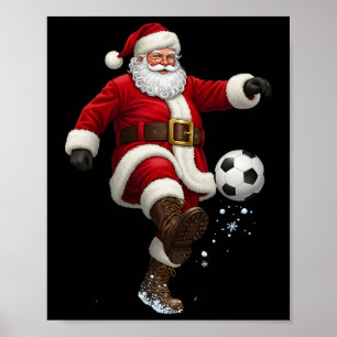 Weihnachts Santa Fußballspieler Footbyll Festlich Poster