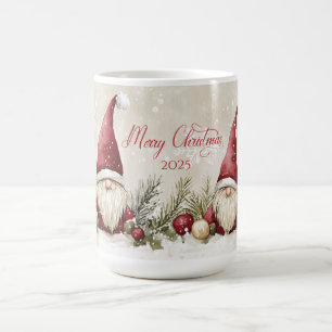 Weihnachts-Santa-Gnome, Kiefer, Beeren Kaffeetasse