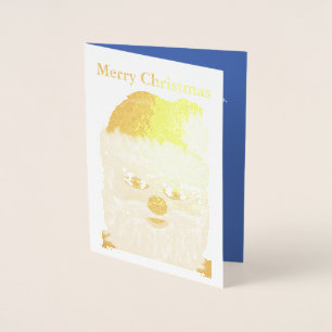 Weihnachts-Santa-Goldfolien-Grußkarte Folienkarte