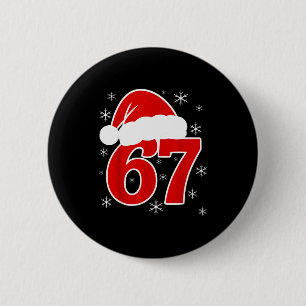 Weihnachts-Santa-Hut Sechs Sieben 6 7 67 Meme Gen  Button