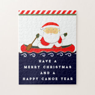 Weihnachts-Santa-Kajakfahren
