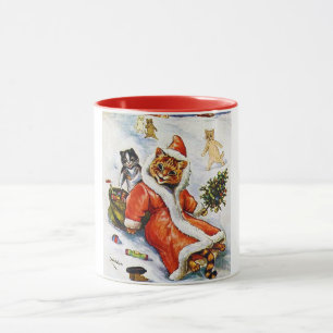 Weihnachts-Santa-Katze, Louis Wain Tasse