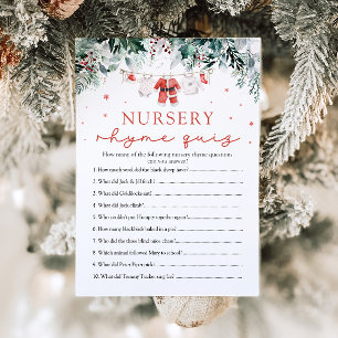 Weihnachts-Santa-Kinderreim-Quiz-Baby-Shower Einladung