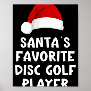 Weihnachts-Santa-Lieblings-Disc-Golf-Spieler-Pyjam Poster