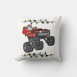 Weihnachts-Santa-Monster-Truck-Jungen-Kinder-Klein Kissen