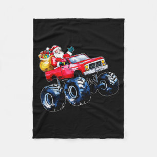 Weihnachts-Santa-Monster-Truck Weihnachten Jungen Fleecedecke