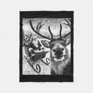 Weihnachts-Santa-Rentier-Selfie-Lustiges-Xmas-Männ Fleecedecke