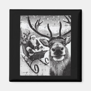 Weihnachts-Santa-Rentier-Selfie-Lustiges-Xmas-Männ Magnet