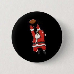 Weihnachts-Santa spielt Fußball für Jungen-Teenage Button