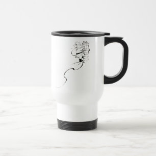 Weihnachts-Santa-Sumi-e-Linienkunst-Kakao Reisebecher