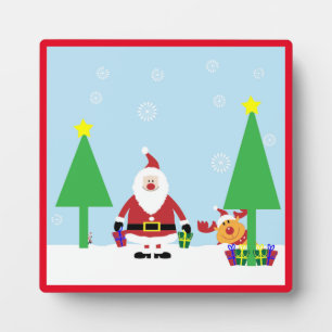 WEIHNACHTS-SANTA-SZENE FOTOPLATTE
