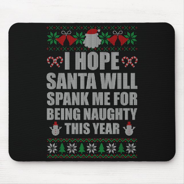 Weihnachts-Santa-verschont-unartige-hässliche-Chri Mousepad (Vorne)