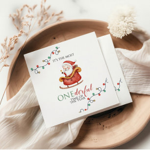 Weihnachts-Santa Wundervoll Erste Geburtstagsservi Serviette