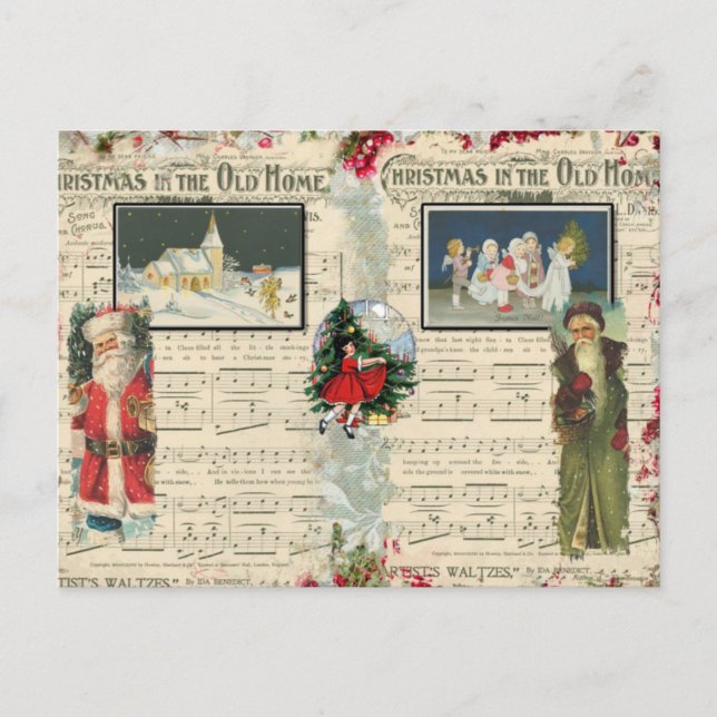 Weihnachts-Santas, Kinder, Anmerkungen Postkarte (Vorderseite)