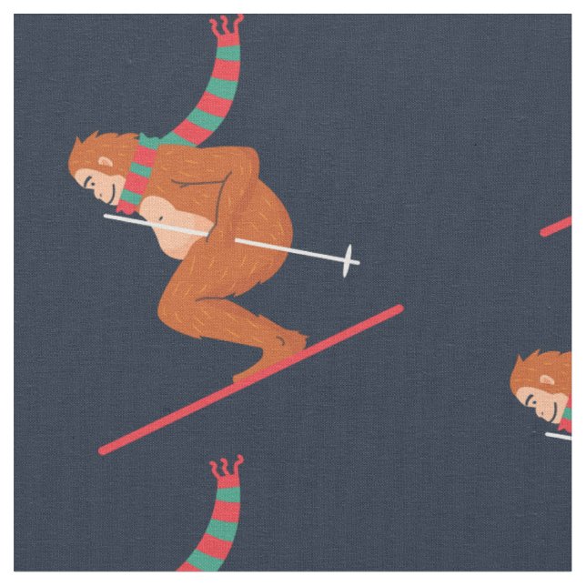 Weihnachts-Sasquatsch bigfoot yeti Ski Stoff (Nahaufnahme)