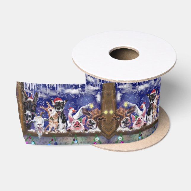 Weihnachts-Satin-Band-Geschenk Tierfeier Satinband (Spule)
