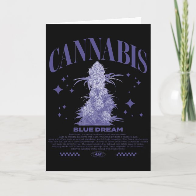 Weihnachts-Sativa-Hybridsorte Blue Dream  Karte (Vorderseite)