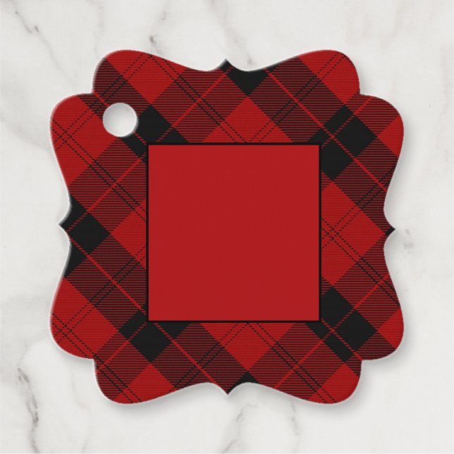 Weihnachts-Schachmuster Red Buffalo Kariert Geschenkanhänger (Vorderseite)