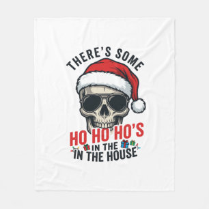 Weihnachts-Schädel Ho Ho Ho Humor Design Fleecedecke
