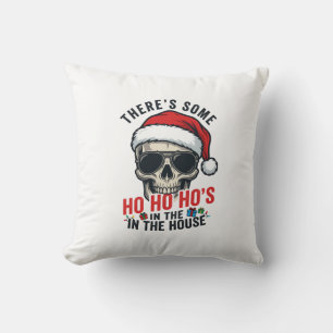 Weihnachts-Schädel Ho Ho Ho Humor Design Kissen