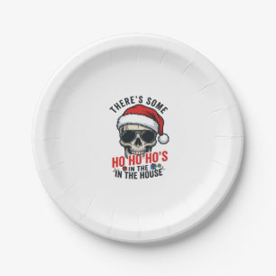 Weihnachts-Schädel Ho Ho Ho Humor Design Pappteller