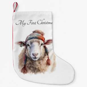 Weihnachts-Schaf mit individuellem Text auf dem Wi Kleiner Weihnachtsstrumpf