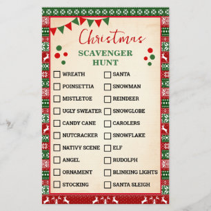 Weihnachts-Schatzsuche Spiel hässliches Sweatshirt Flyer