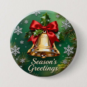 Weihnachts-Schelle-Saison-Grüße-Pin-Button Button