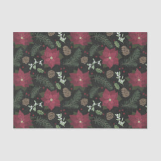 Weihnachts-Schiefertafel Winterblumen & Laub Seidenpapier