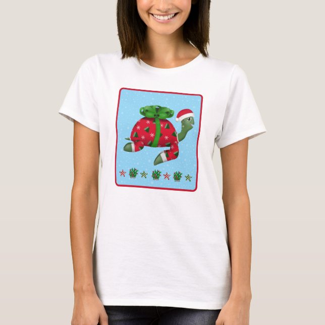 Weihnachts-Schildkröte  T-Shirt (Vorderseite)