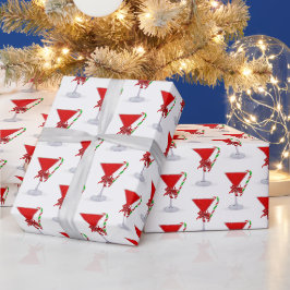 Weihnachts-Schleife auf Holiday-Martini mit Candy Geschenkpapier
