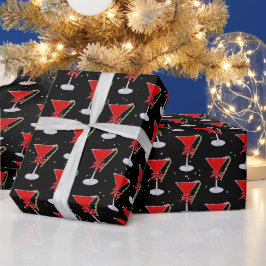 Weihnachts-Schleife auf Holiday-Martini mit Candy Geschenkpapier