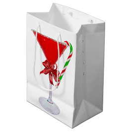 Weihnachts-Schleife auf Martini-Cocktail Mittlere Geschenktüte