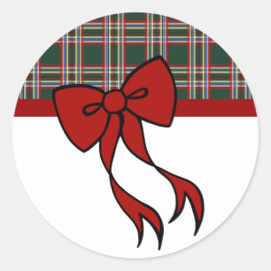 Weihnachts-Schleifen-Aufkleber Runder Aufkleber