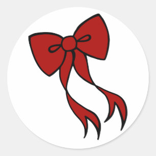 Weihnachts-Schleifen-Aufkleber Runder Aufkleber