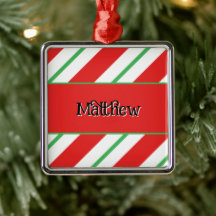 Weihnachts-Schleifen Candy Cane mit Namen