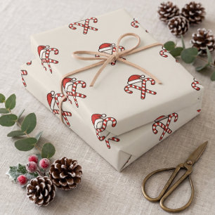 Weihnachts-Schleifen-Weihnachtsmann-Geschenkpapier Geschenkpapier Set