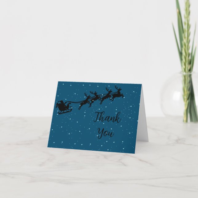 Weihnachts-Schlitten-Dankeschön-Karte Dankeskarte (Vorderseite)