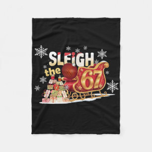 Weihnachts-Schlitten Grafikdesign Lustig 67 Fleecedecke