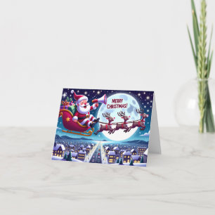 Weihnachts-Schlitten Karte