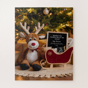Weihnachts-Schlitten-Schwangerschaftsankündigung