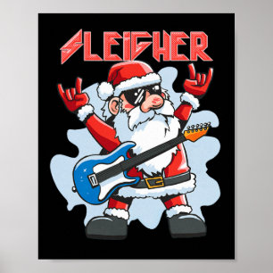 Weihnachts-Schlittenfahrer-Santa-Rocker-Weihnachte Poster