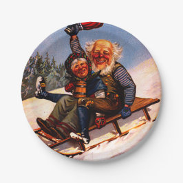 Weihnachts-Schlittenfahrt mit Beer Wilhelm Larsen Pappteller