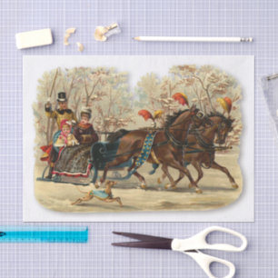 Weihnachts-Schlittenfahrt viktorianische Weihnacht Seidenpapier