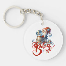 Weihnachts-Schlüsselanhänger mit Gnome und Schneeg