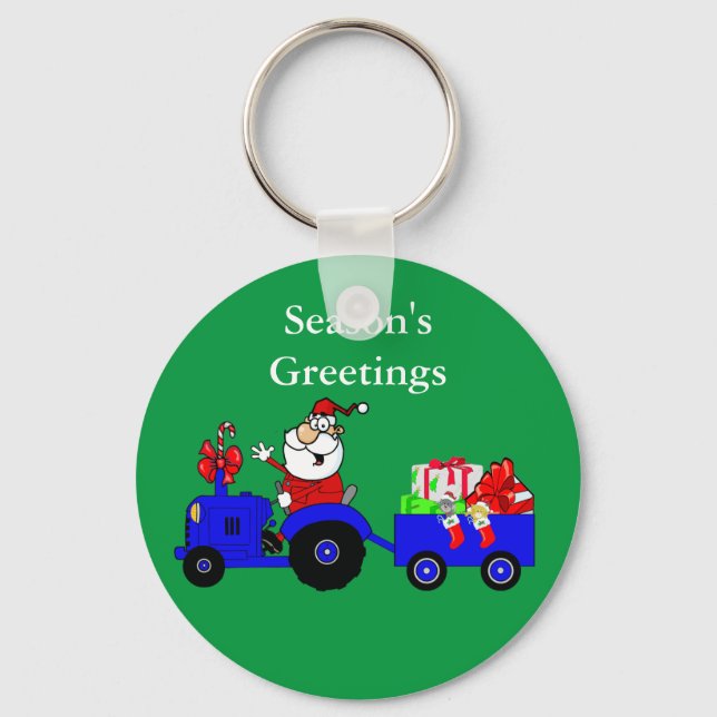Weihnachts-Schlüsselanhänger mit Santa Traktor und Schlüsselanhänger (Vorderseite)