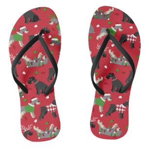 Weihnachts Schnauzer Flip Flops