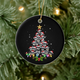 Weihnachts-Schnauzer-Hund-Baum-Xmas-Haustier-Tier Keramik Ornament